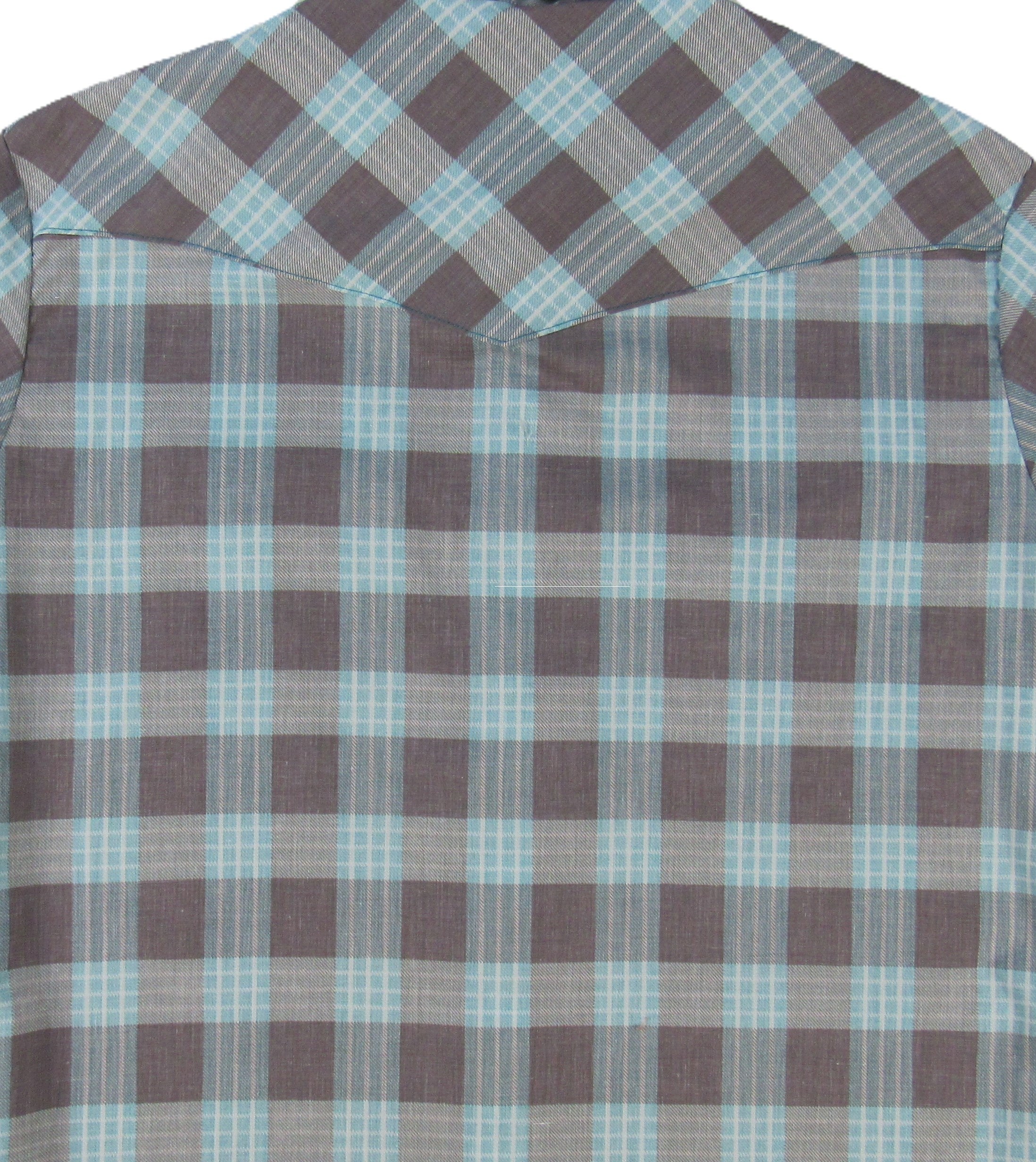Feather Plaids - Brown & Turquoise - Short Sleeve - NEW FIT