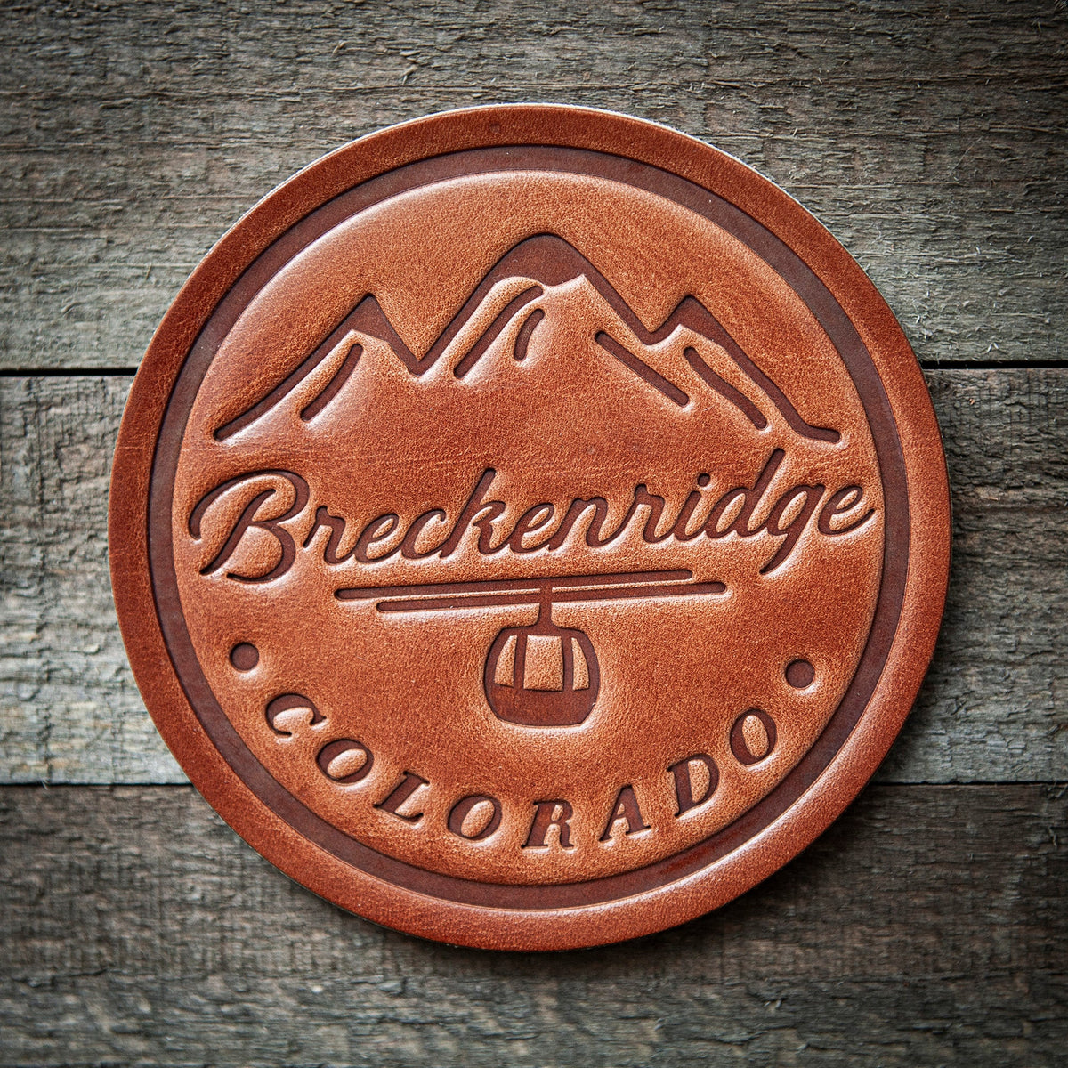Breckenridge Colorado Leather Coaster
