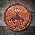 Tennessee Bronco Leather Coaster