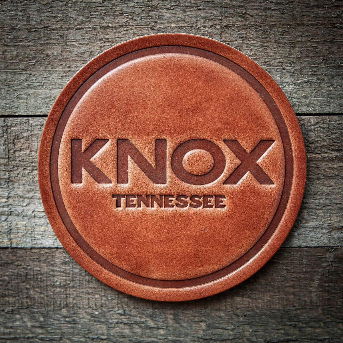 KNOX Knoxville Tennessee Leather Coaster