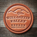 Willamette Valley Oregon Leather Coaster