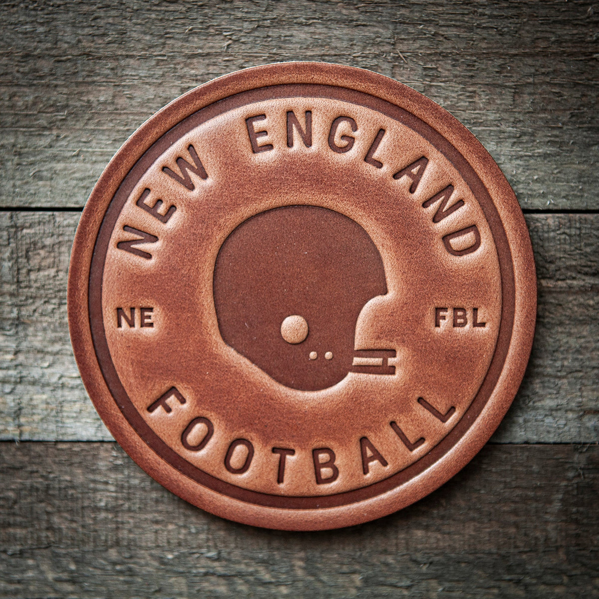 New England Football Leather Coaster