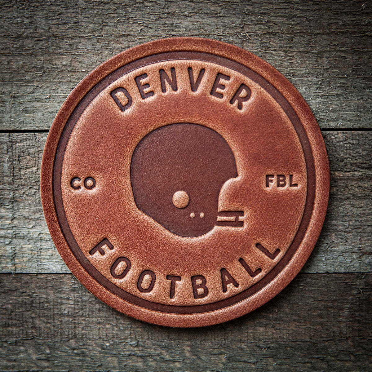 Denver Football Leather Coaster