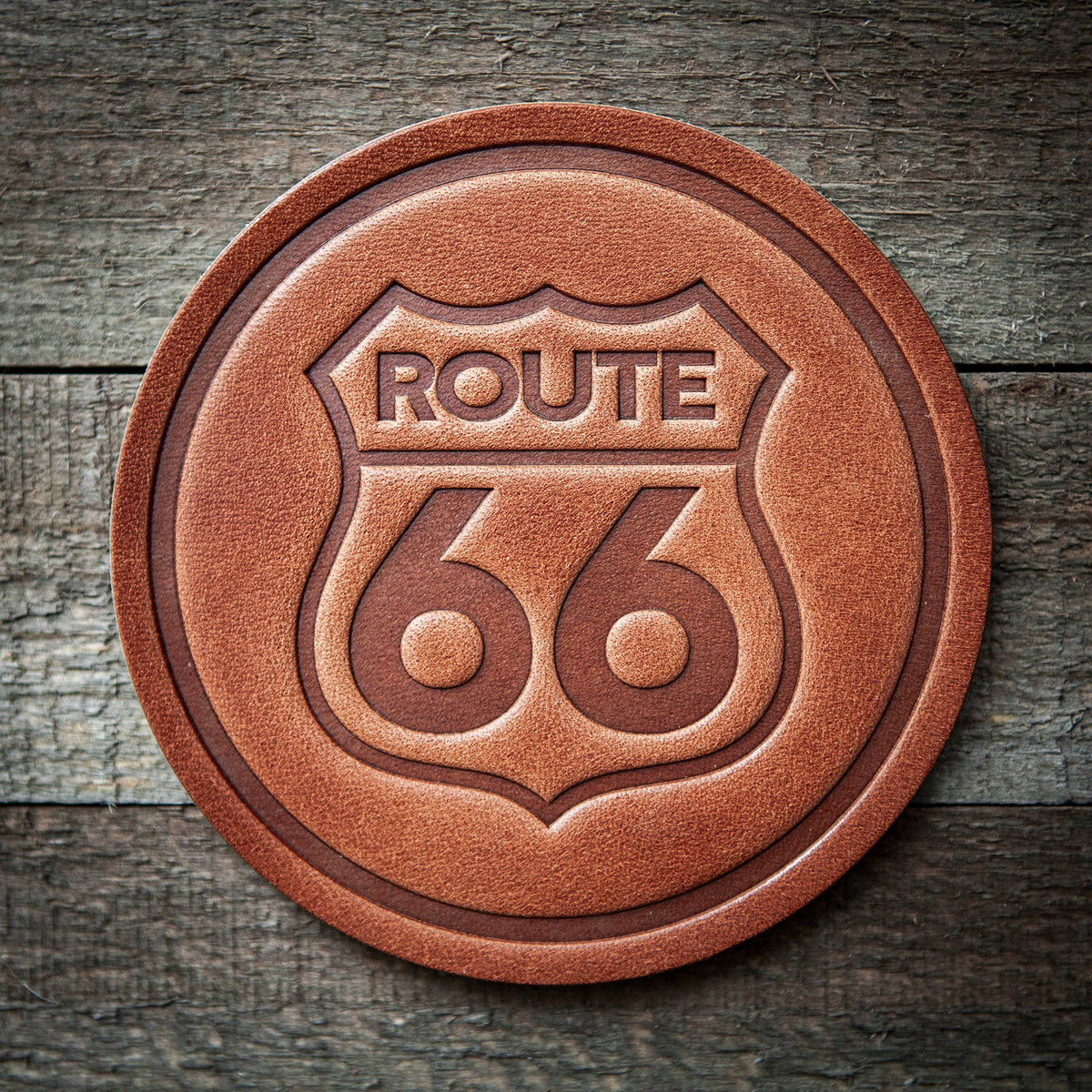 Route 66 Leather Coaster