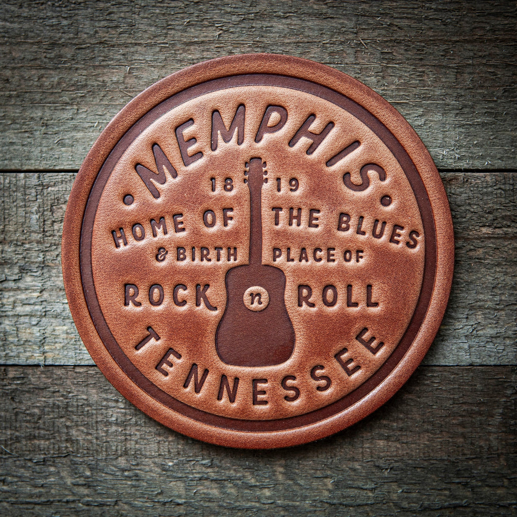 Memphis Tennessee Leather Coaster