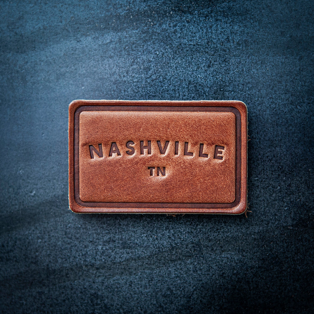 Nashville Tennessee Arc Leather Magnet Block Style