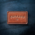 Chicago Illinois Arc Leather Magnet Block Style