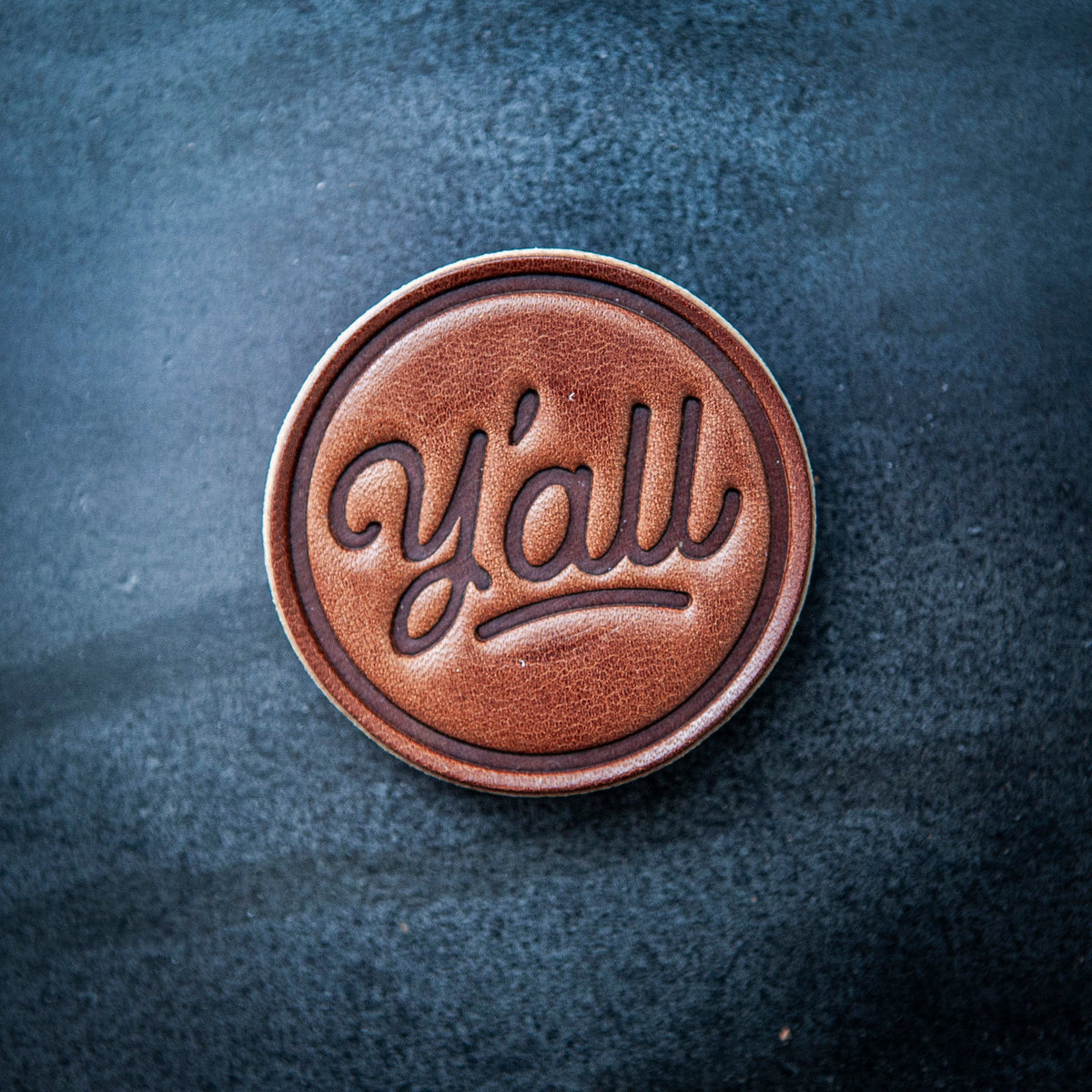 Y'all Leather Magnet Circle Style