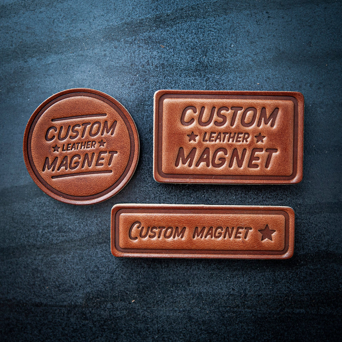 North Carolina Silhouette Leather Magnet Block Style