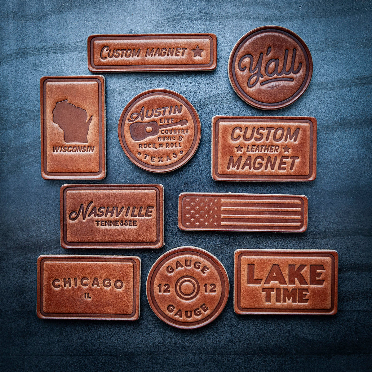 Grand Teton National Park Leather Magnet Circle Style