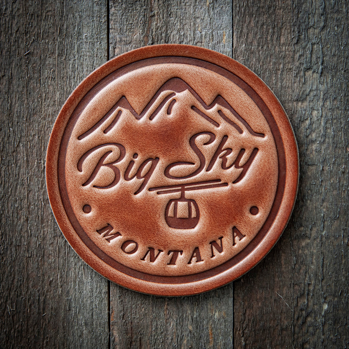 Big Sky Montana Leather Coaster