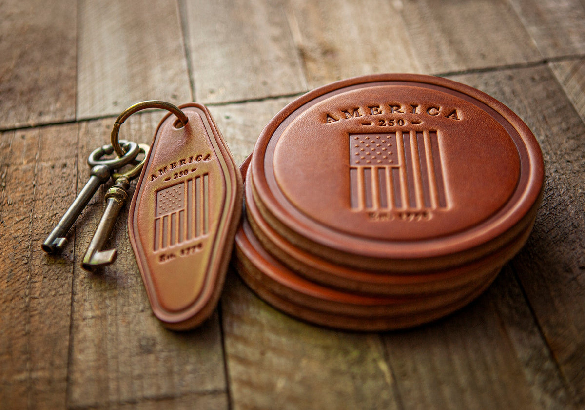 Florida American Flag Leather Coaster