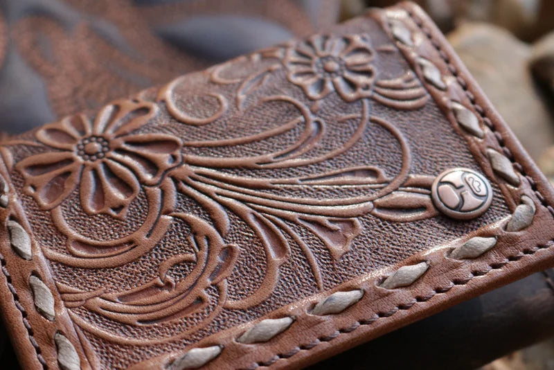 Tuff Trifold Wallet Tan/Brown Leather