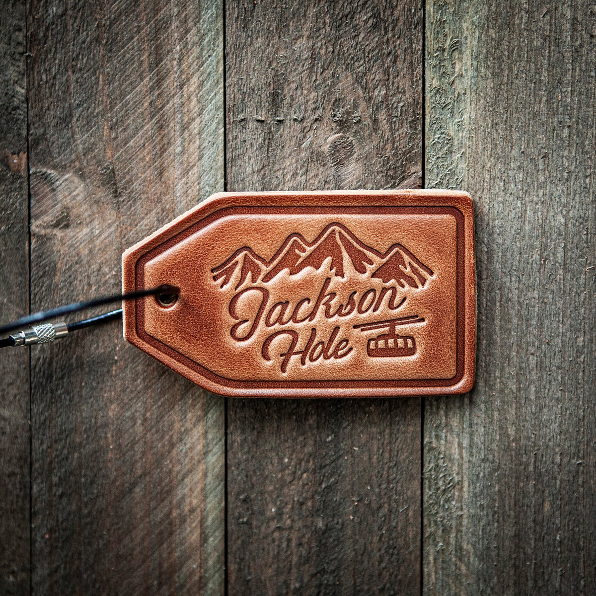 Jackson Hole Gondola Leather Luggage Tag