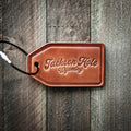 Jackson Hole WY Script Leather Luggage Tag