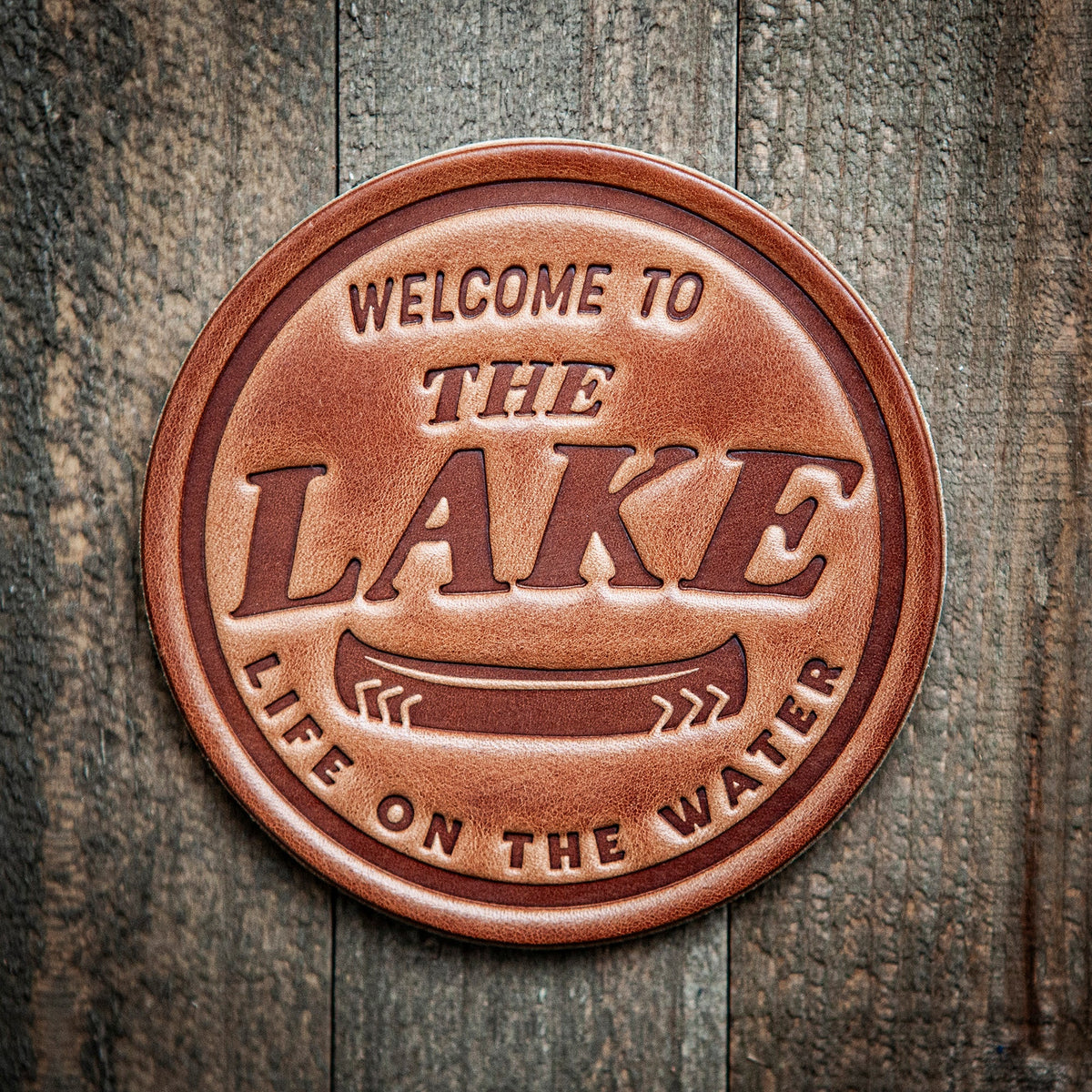 Lake Leather Coaster