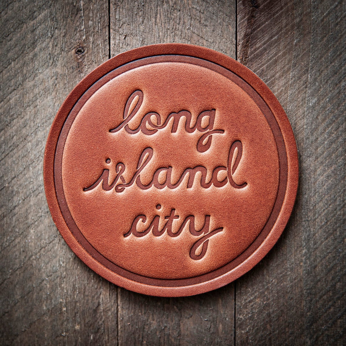 Long Island City Leather Coaster