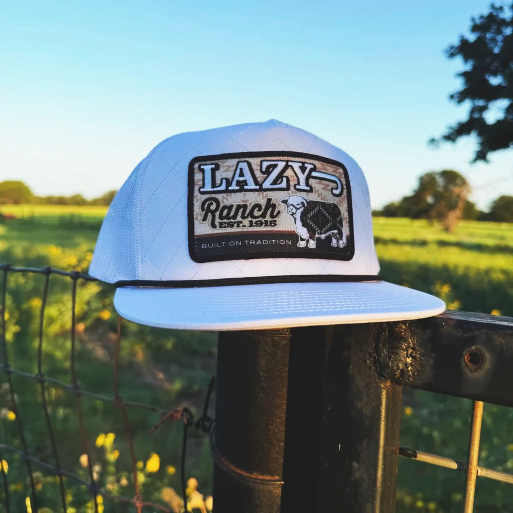 Lazy J Ranch White Brown Cool Front Trucker Hat