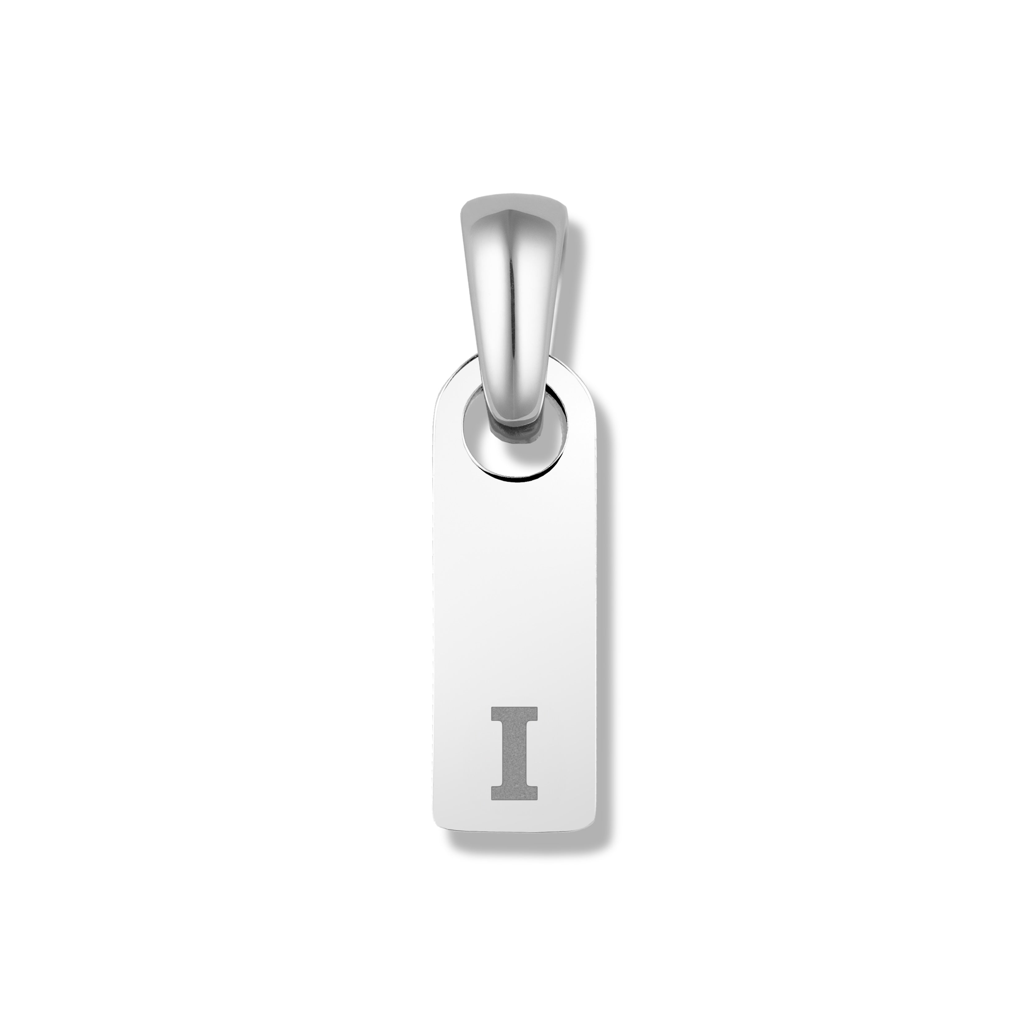 Initial Tag Pendant - Silver