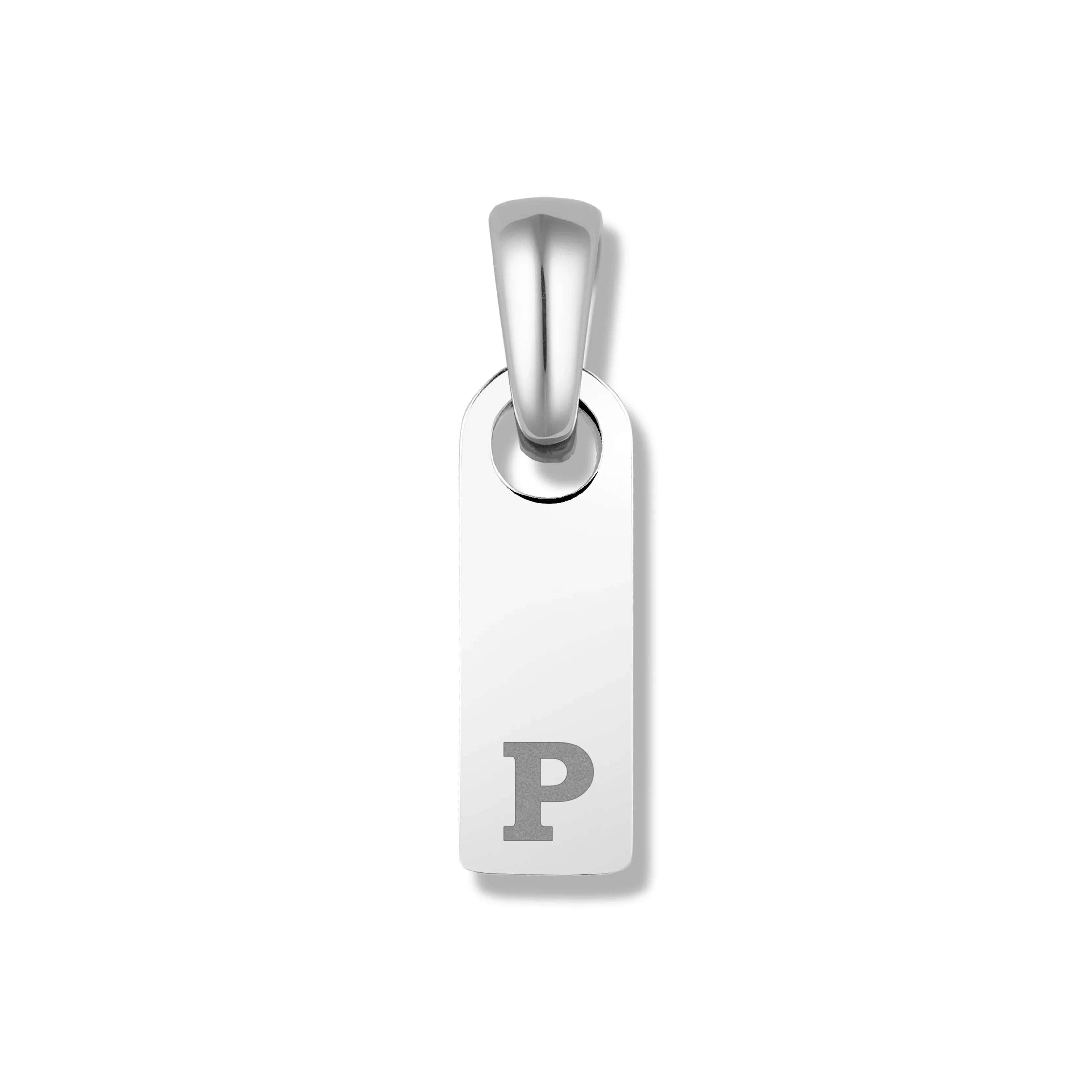 Initial Tag Pendant - Silver