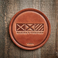 Martha's Vineyard Nautical Flag Leather Coaster