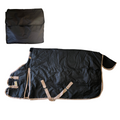 AJ Tack 1200D Horse Turnout Blanket with Storage Bag - Black