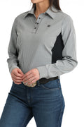 CINCH LADIES BANKER STRIPE ATHLETIC BLOUSE