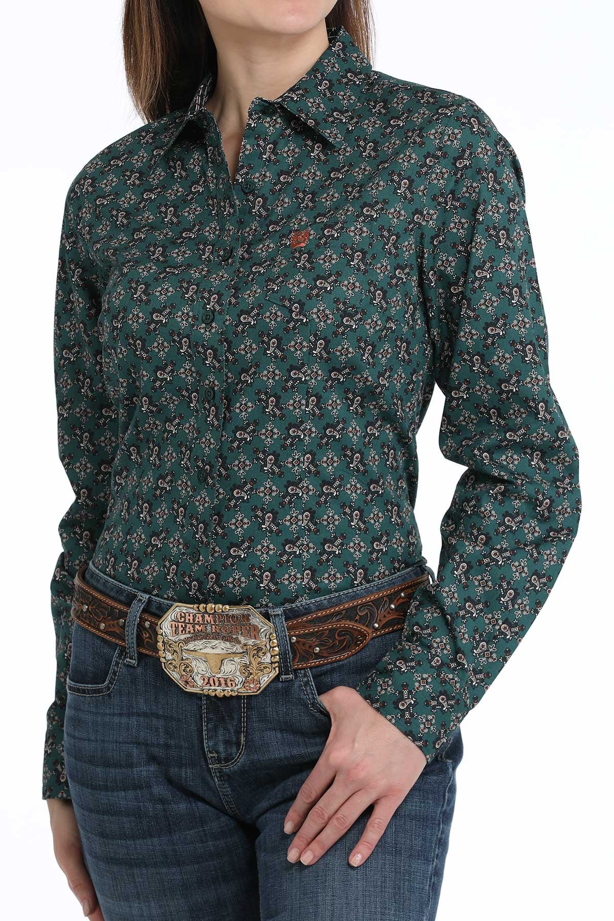 CINCH GREEN BLOUSE