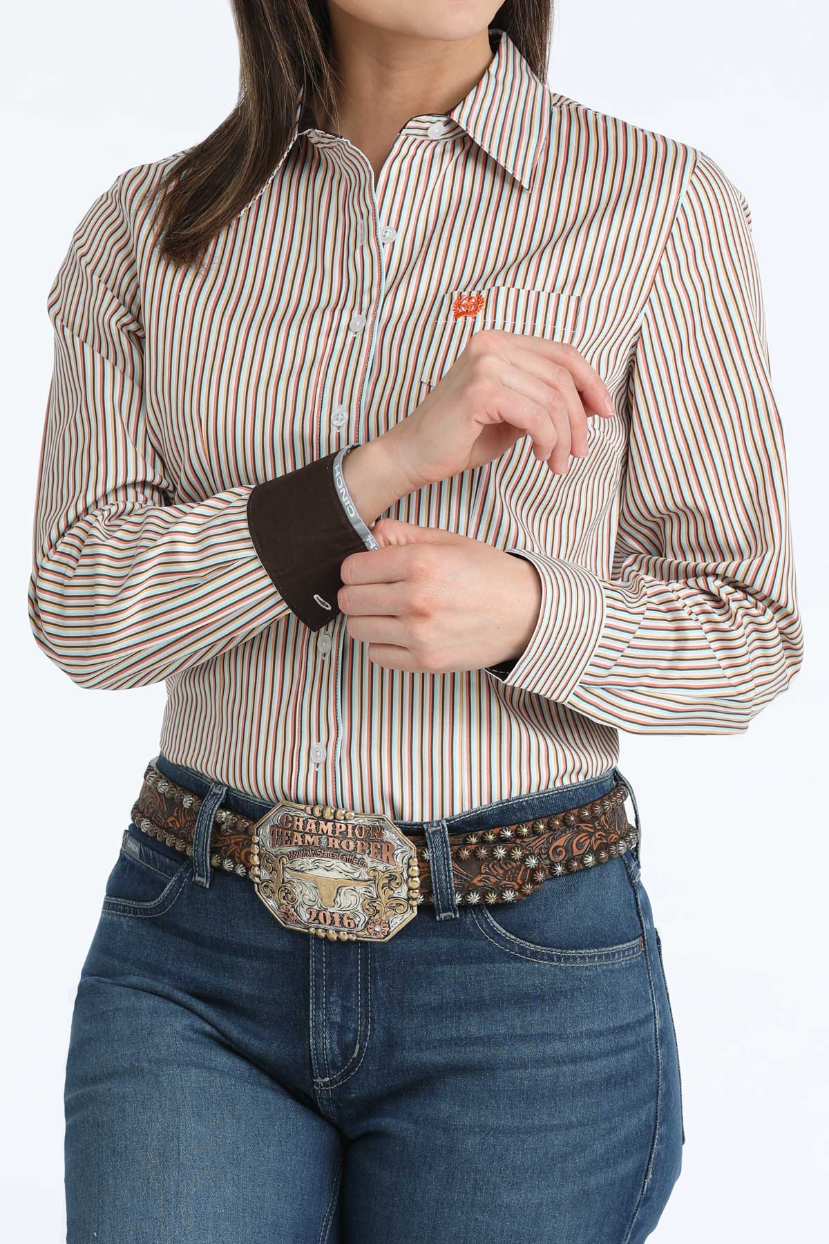 CINCH TENCIL STRIPE BLOUSE