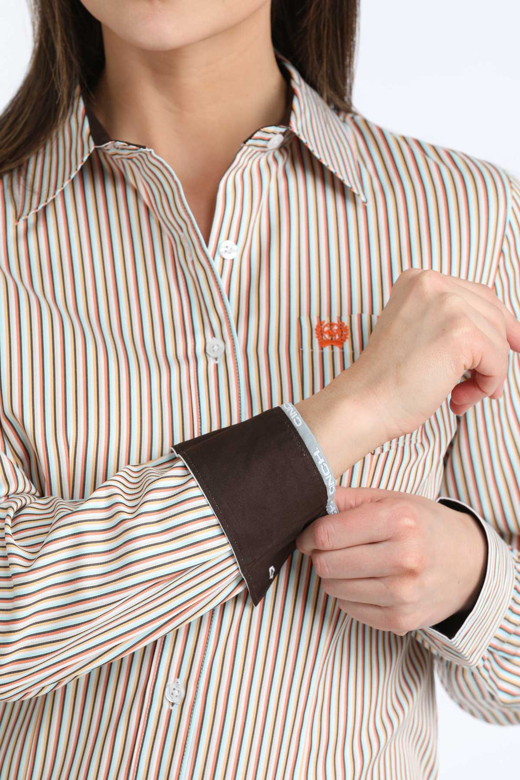 CINCH TENCIL STRIPE BLOUSE