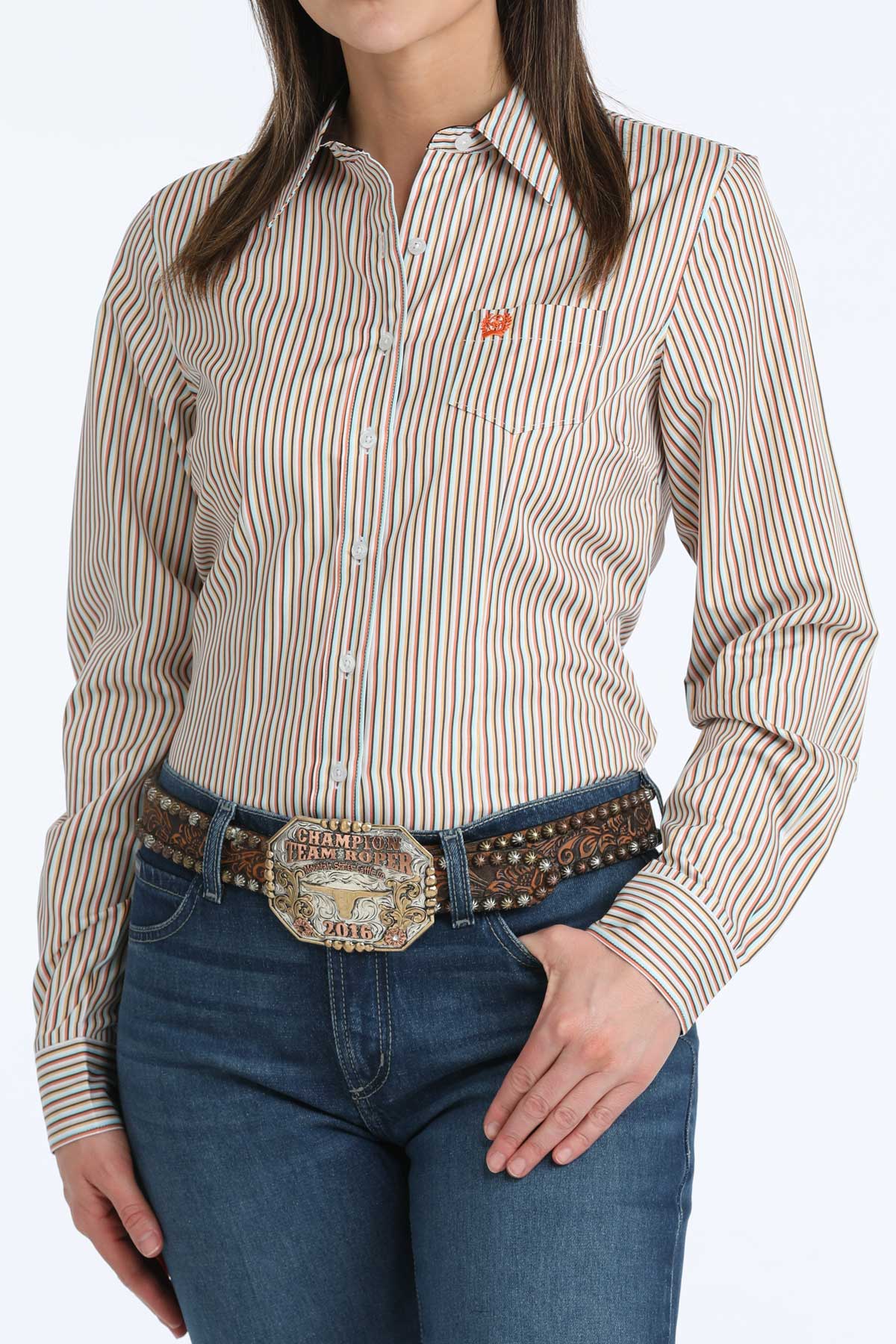 CINCH TENCIL STRIPE BLOUSE