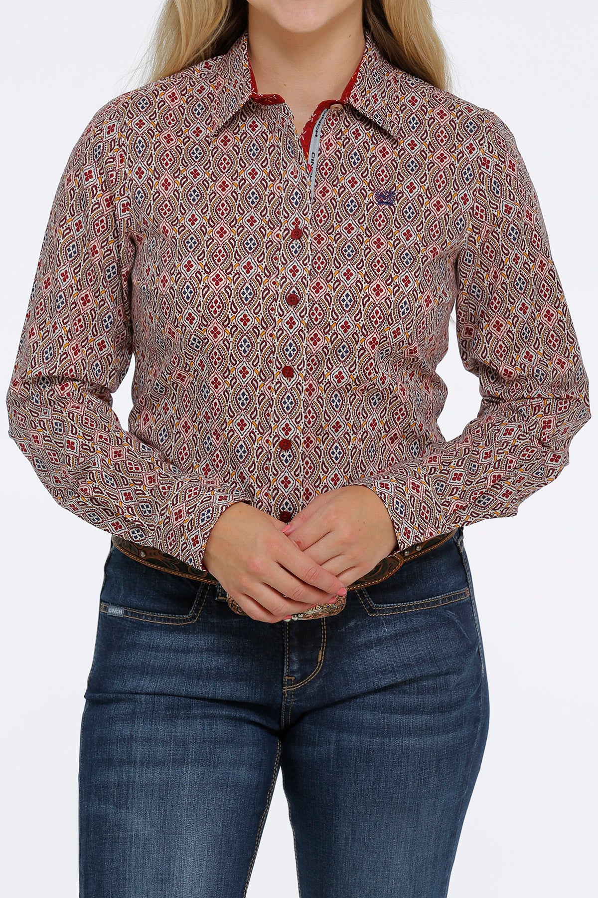 Multi red blouse