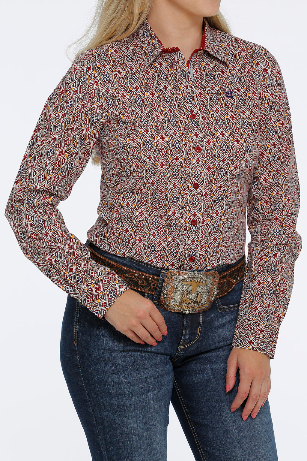Multi red blouse