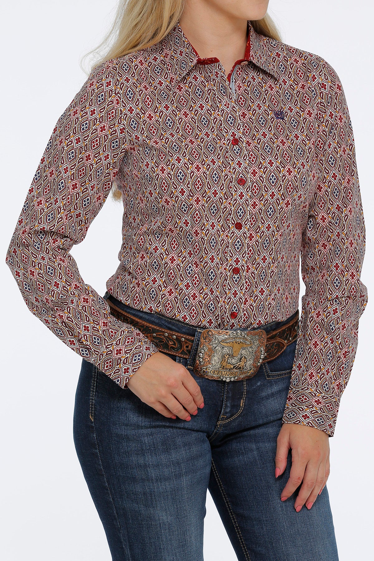 Multi red blouse