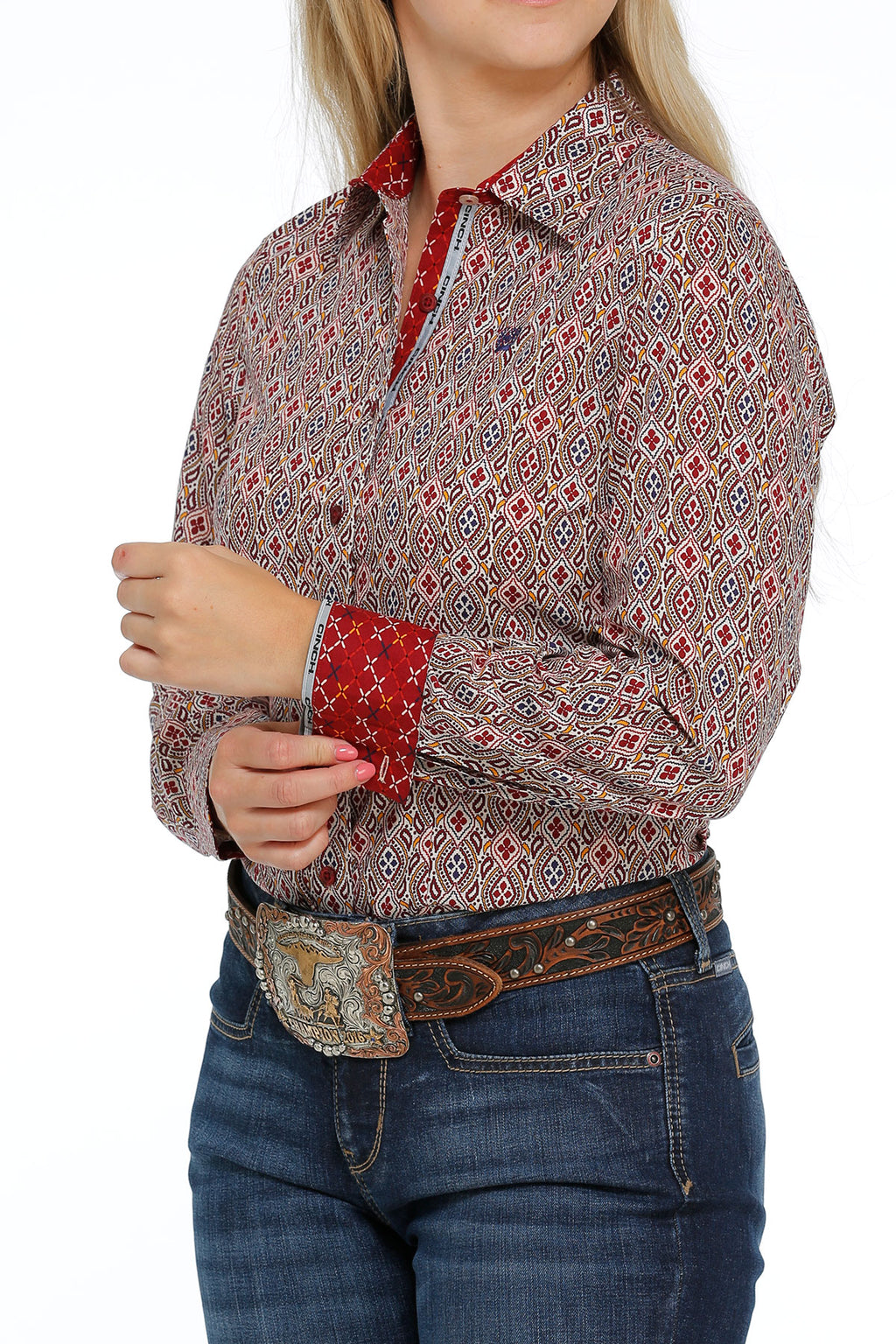 Multi red blouse
