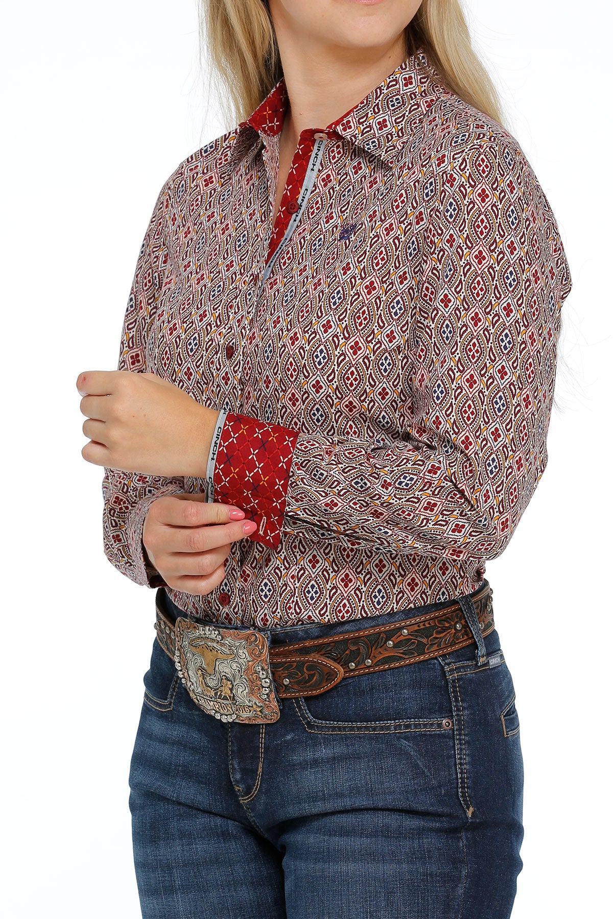 Multi red blouse