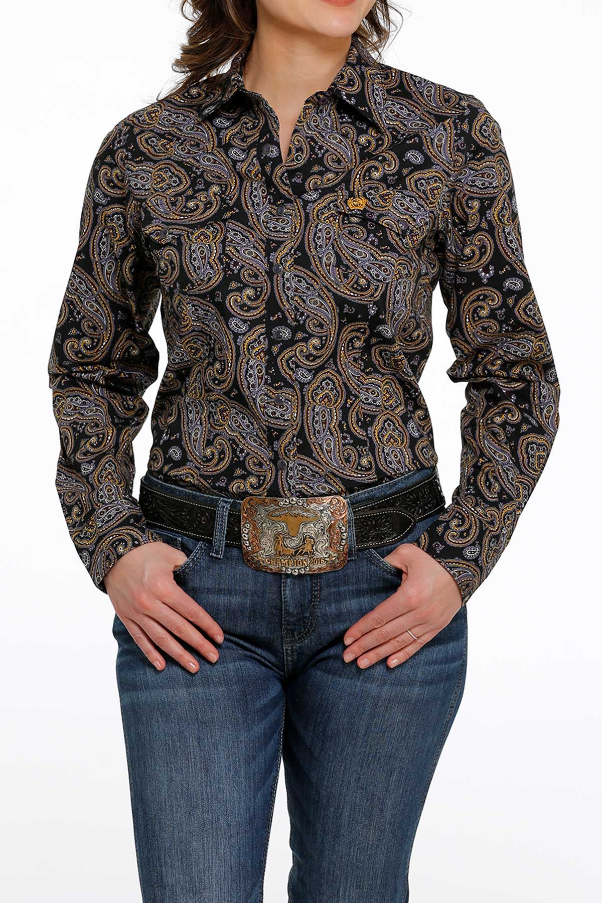 CINCH BLUE & YELLOW BLOUSE