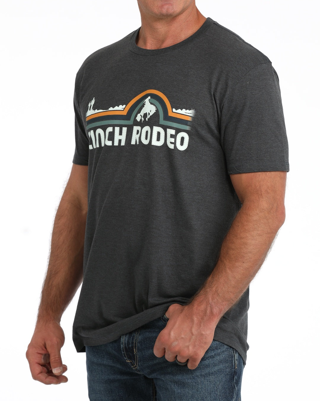 CINCH HEATHER NAVY LOGO T-SIRT