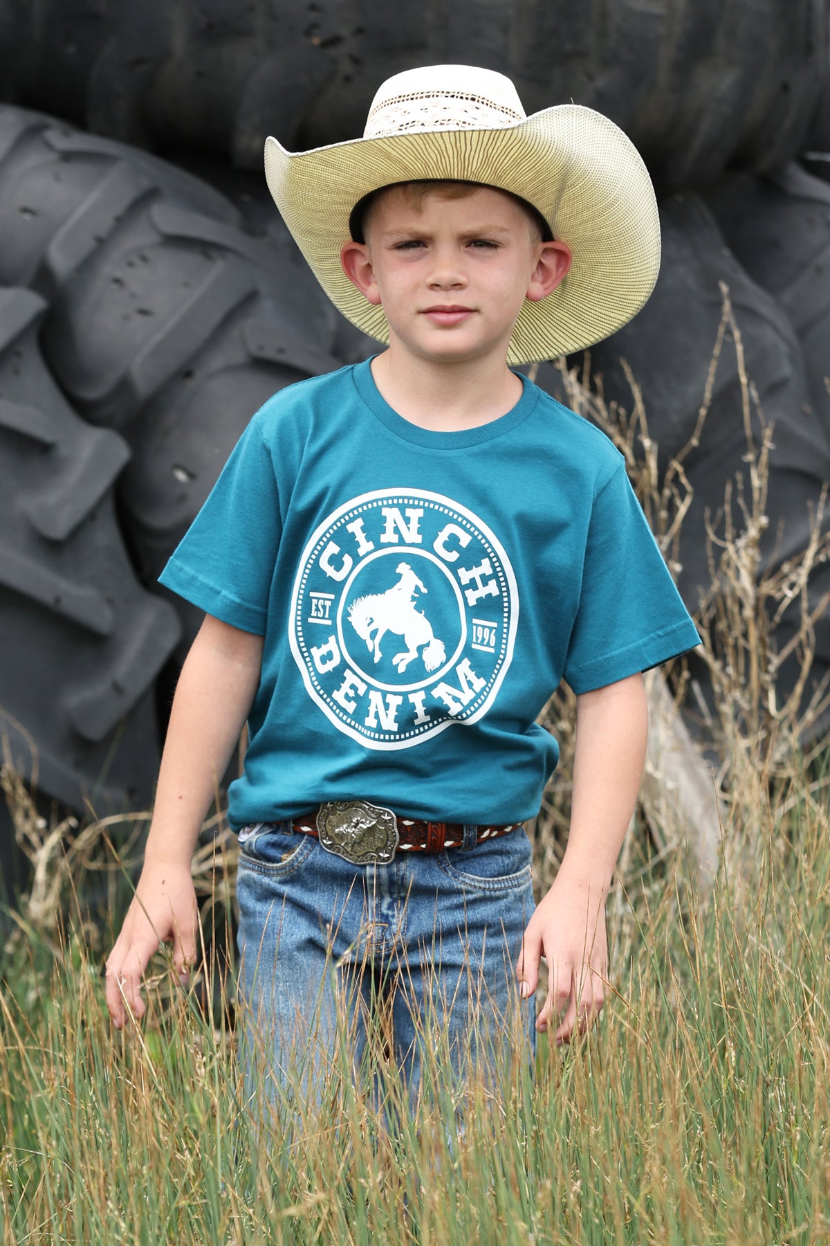 BOYS CINCH TEAL CINCH T-SHIRT