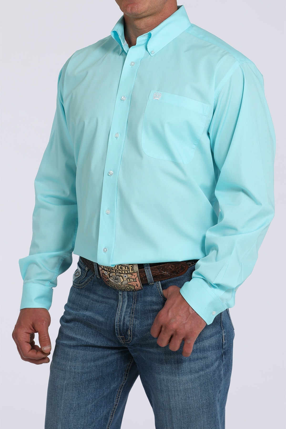 MENS CINCH LGHT BLUE SOLID