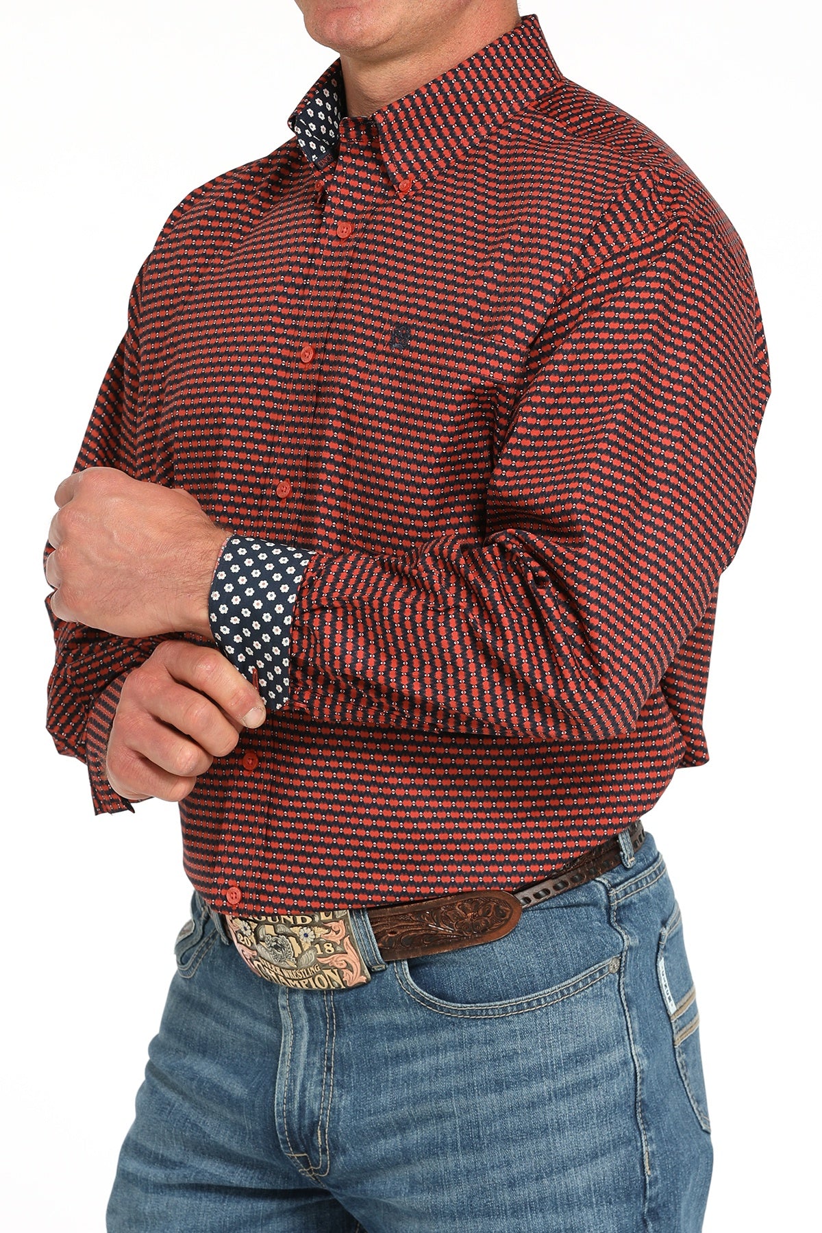 CINCH RED BLACK SHIRT