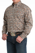 MENS CINCH CHRARCOAL ORANGE FLORAL