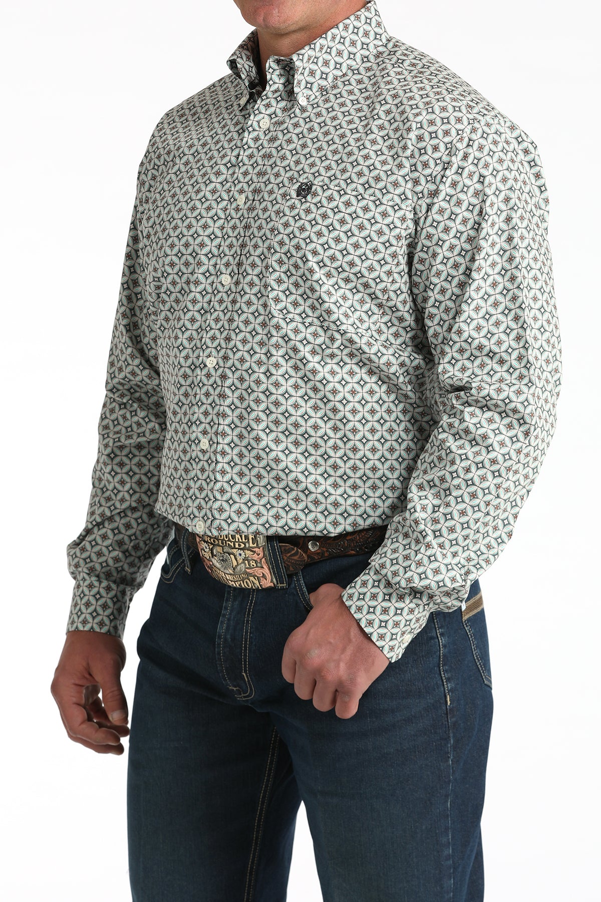 CINCH CREAM BLUE CIRCLE LONG SLEEVE