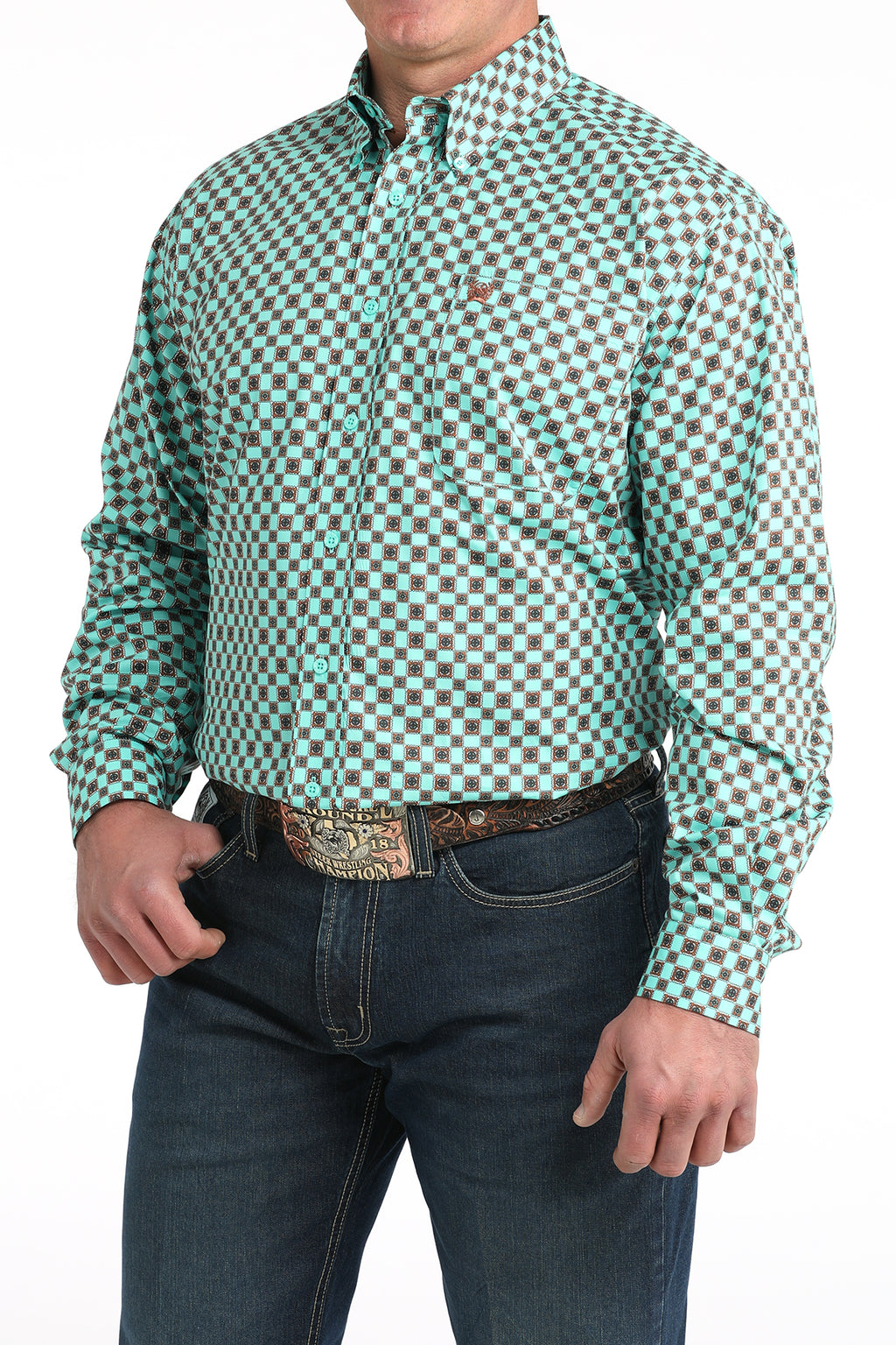 CINCH BLUE ORG CHECKERED