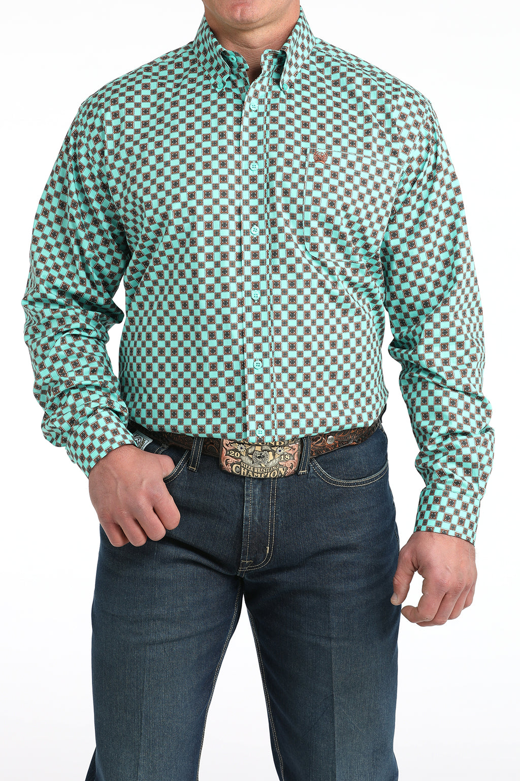 CINCH BLUE ORG CHECKERED