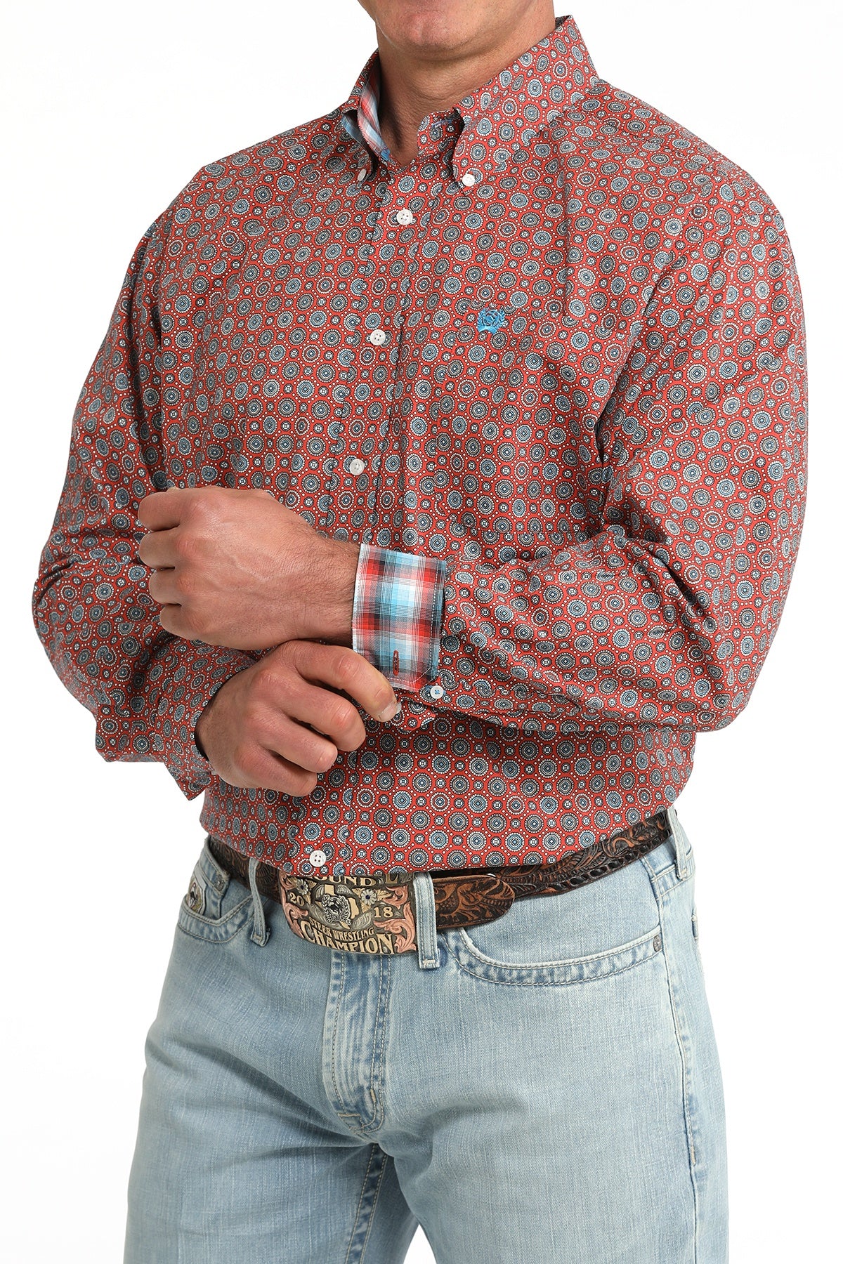 CINCH ORGANGE PATTERN SHIRT