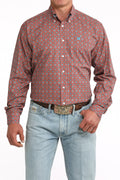 CINCH MENS L/S RED/ DESIGN SHIRT