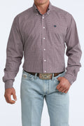 PURPLE  AND WHITE PATTERN CINCH SHIRT