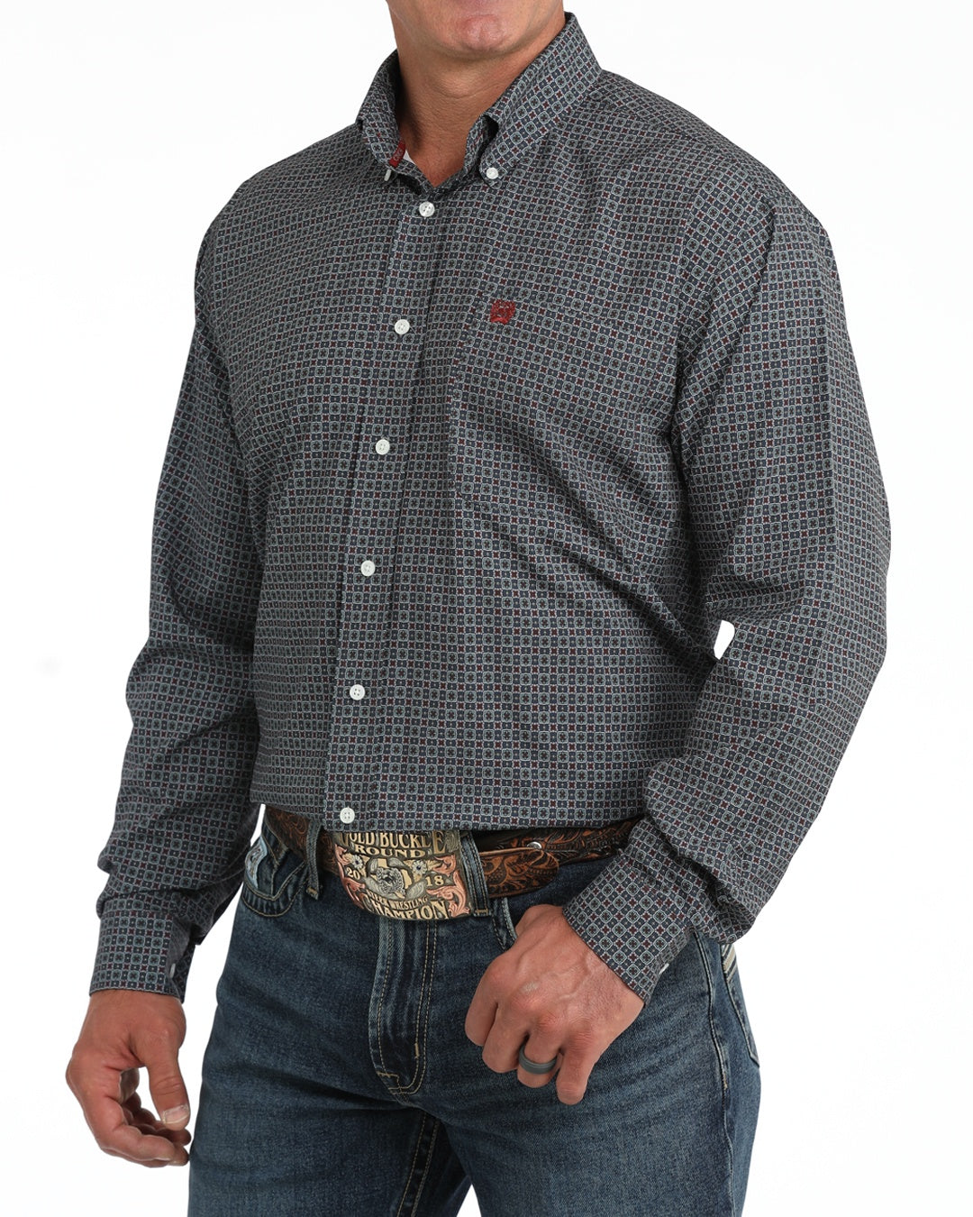 Men's Arenaflex Geo Print Classic Fit Long Sleeve