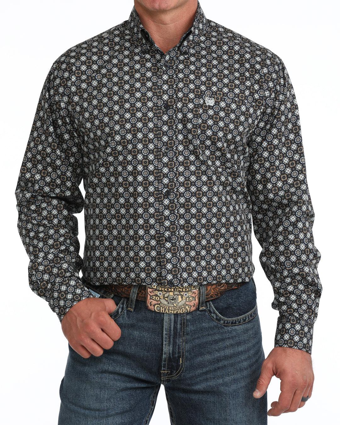 Cinch Men's Long Sleeve Button-Down Shirt.